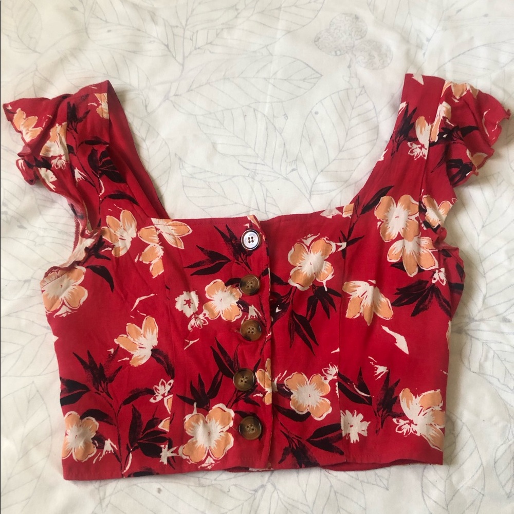 Floral/Hawaiian Print Crop Top